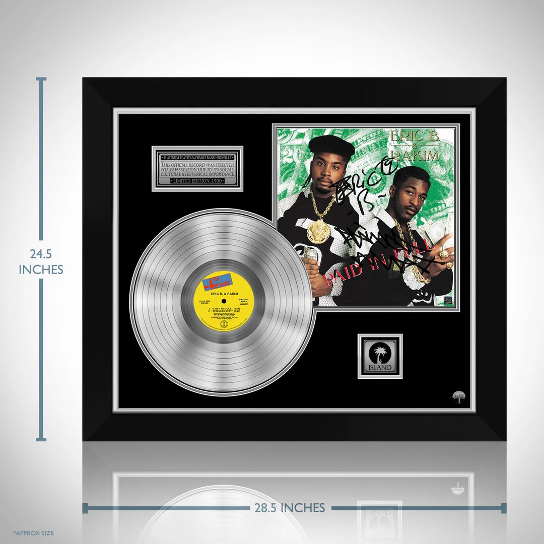 RARE-T Limited Edition Frames Eric B. & Rakim - Paid In Full Platinum LP Limited Signature Edition Studio Licensed Custom Frame 3 RARE-T Limited Edition Frames Eric B. & Rakim - Paid In Full Platinum LP Limited Signature Edition Studio Licensed Custom Frame