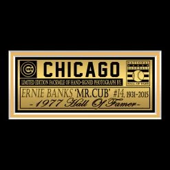 RARE-T Chicago Cubs - Ernie Banks Photo Limited Signature Edition Studio Licensed Custom Frame