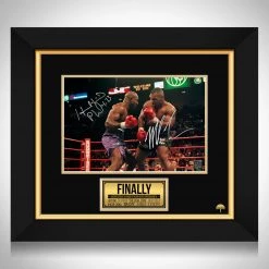 RARE-T Sports Memorabilia Evander Holyfield Vs Mike Tyson Photo Limited Signature Edition Studio Licensed Custom Frame