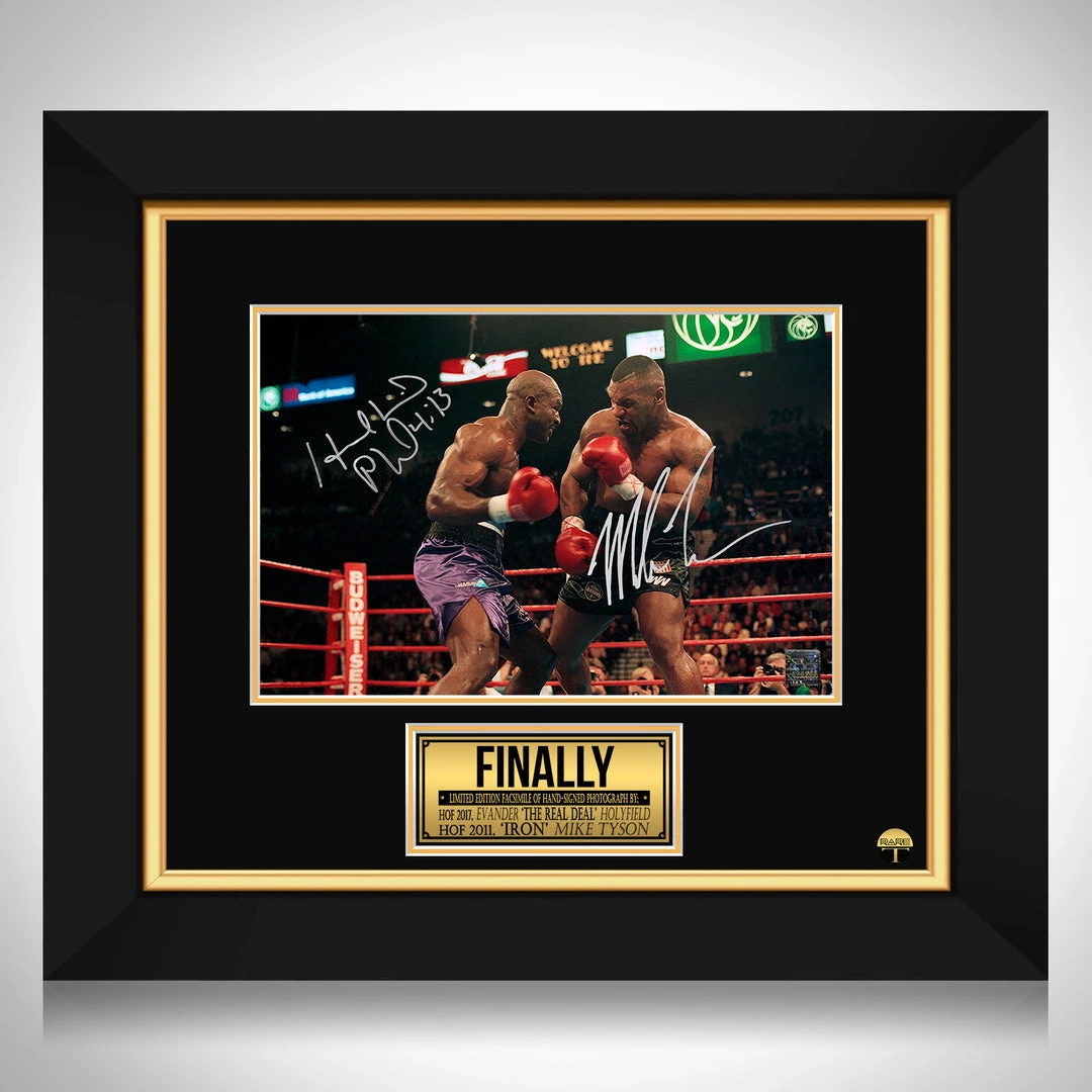 RARE-T Sports Memorabilia Evander Holyfield Vs Mike Tyson Photo Limited Signature Edition Studio Licensed Custom Frame 1 RARE-T Sports Memorabilia Evander Holyfield Vs Mike Tyson Photo Limited Signature Edition Studio Licensed Custom Frame