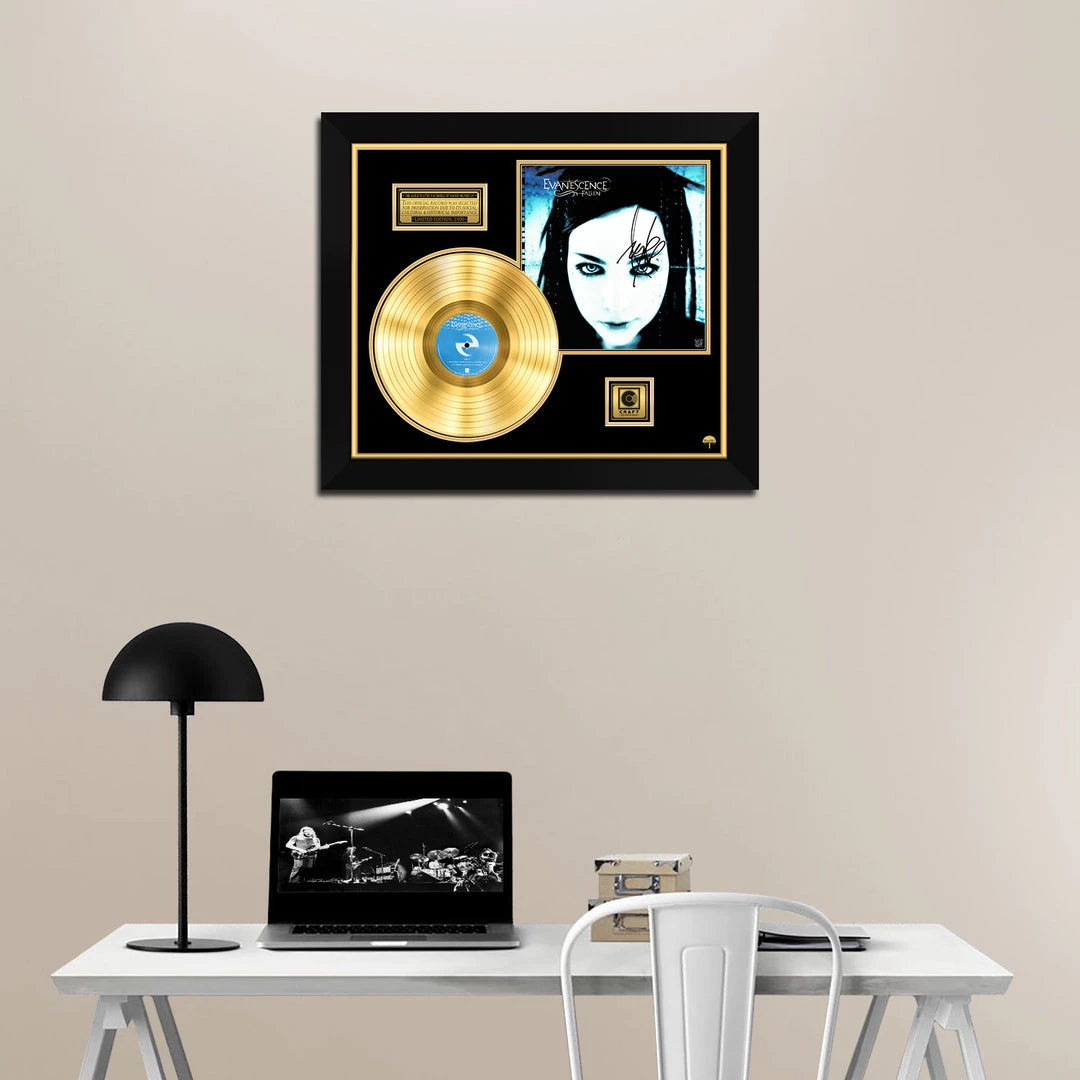 RARE-T Evanescence Fallen Gold LP Limited Signature Edition Studio Licensed Custom Frame 5 RARE-T Evanescence Fallen Gold LP Limited Signature Edition Studio Licensed Custom Frame
