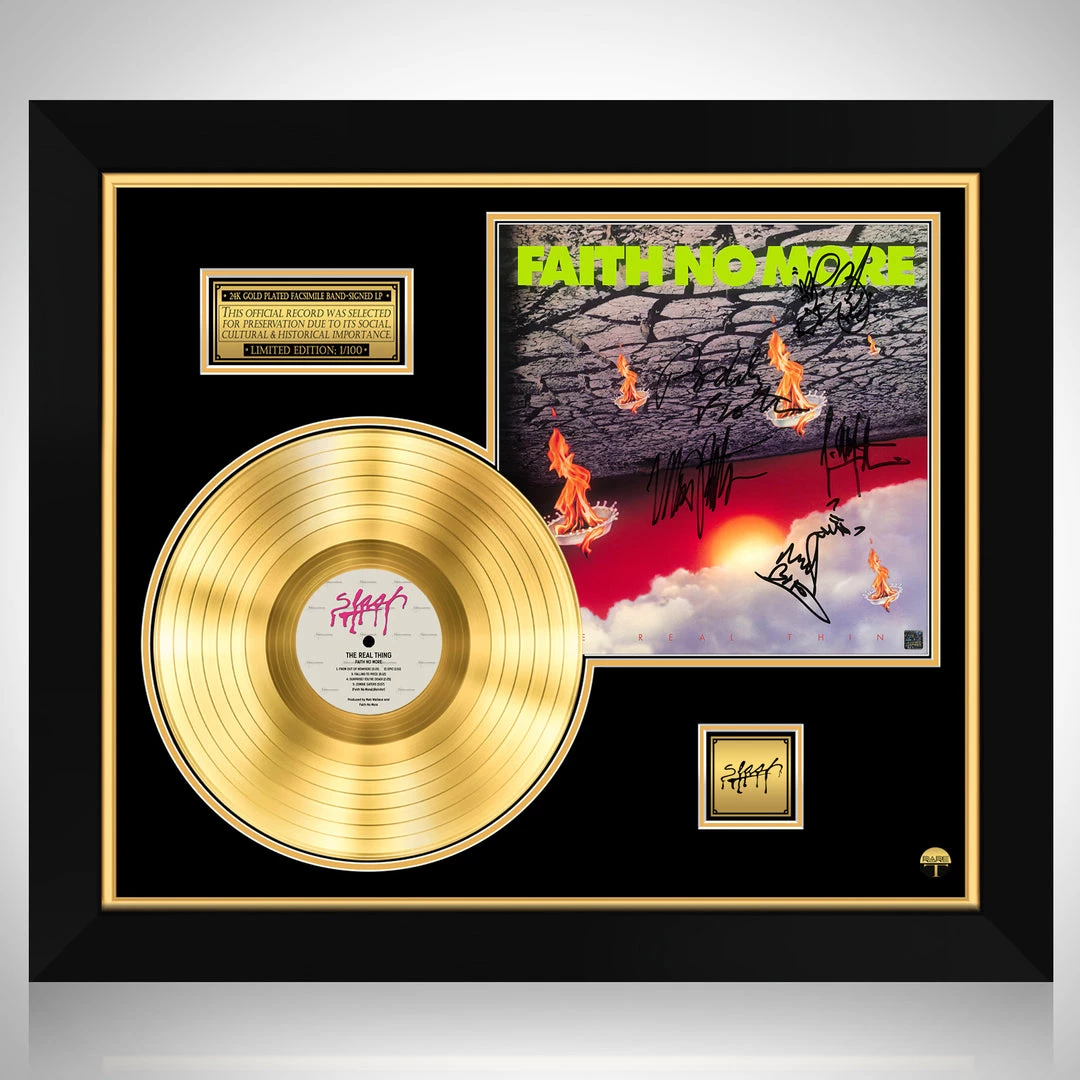 RARE-T Faith No More - The Real Thing Gold LP Limited Signature Edition Studio Licensed Custom Frame 1 RARE-T Faith No More - The Real Thing Gold LP Limited Signature Edition Studio Licensed Custom Frame