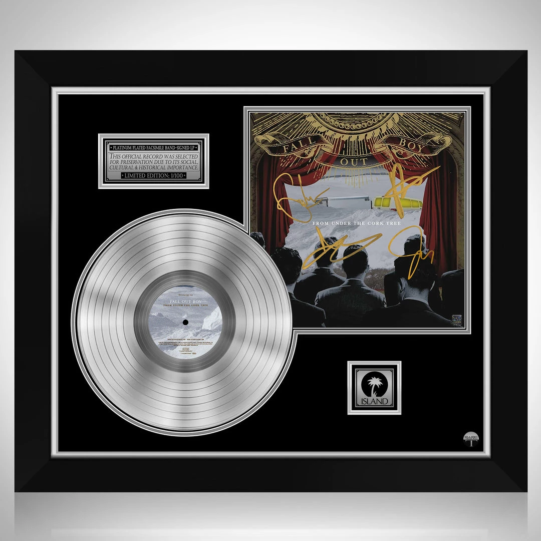 RARE-T Fall Out Boy - From Under The Cork Tree Platinum LP Limited Signature Edition Studio Licensed Custom Frame 1 RARE-T Fall Out Boy - From Under The Cork Tree Platinum LP Limited Signature Edition Studio Licensed Custom Frame