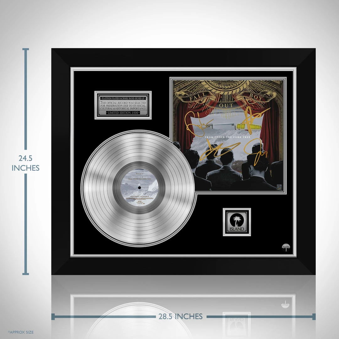 RARE-T Fall Out Boy - From Under The Cork Tree Platinum LP Limited Signature Edition Studio Licensed Custom Frame 3 RARE-T Fall Out Boy - From Under The Cork Tree Platinum LP Limited Signature Edition Studio Licensed Custom Frame
