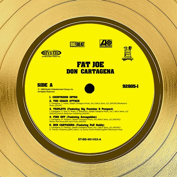 RARE-T Fat Joe - Don Cartagena Gold LP Limited Signature Edition Studio Licensed Custom Frame Limited Edition Frames 6 RARE-T Fat Joe - Don Cartagena Gold LP Limited Signature Edition Studio Licensed Custom Frame Limited Edition Frames