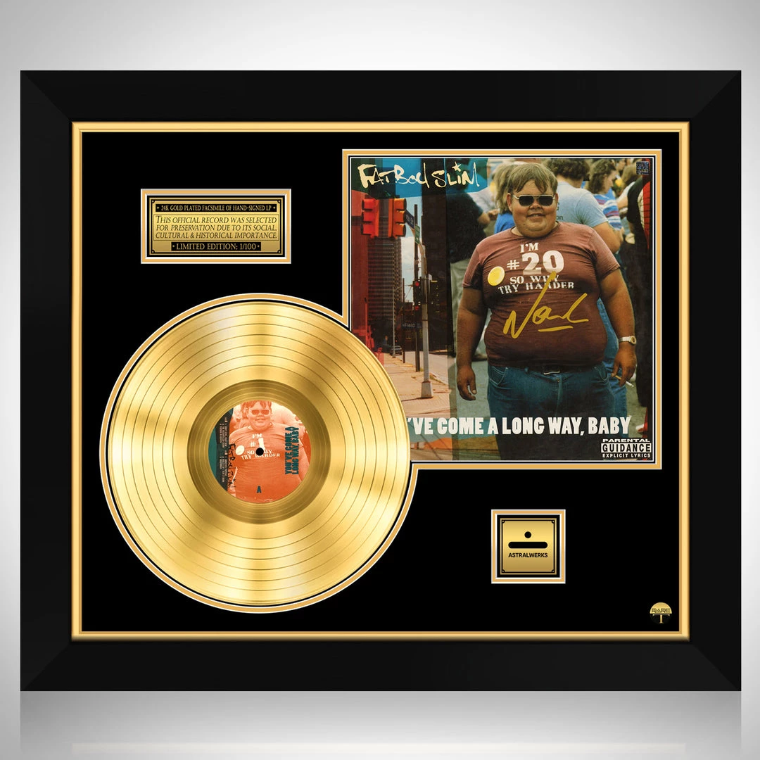 RARE-T Fatboy Slim - You’ve Come A Long Way, Baby Gold LP Limited Signature Edition Studio Licensed Custom Frame Limited Edition Frames 1 RARE-T Fatboy Slim - You’ve Come A Long Way, Baby Gold LP Limited Signature Edition Studio Licensed Custom Frame Limited Edition Frames