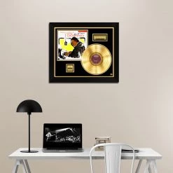 RARE-T Fats Domino - Rock And Rollin' With Fats Domino Gold LP Limited Signature Edition Studio Licensed Custom Frame Limited Edition Frames