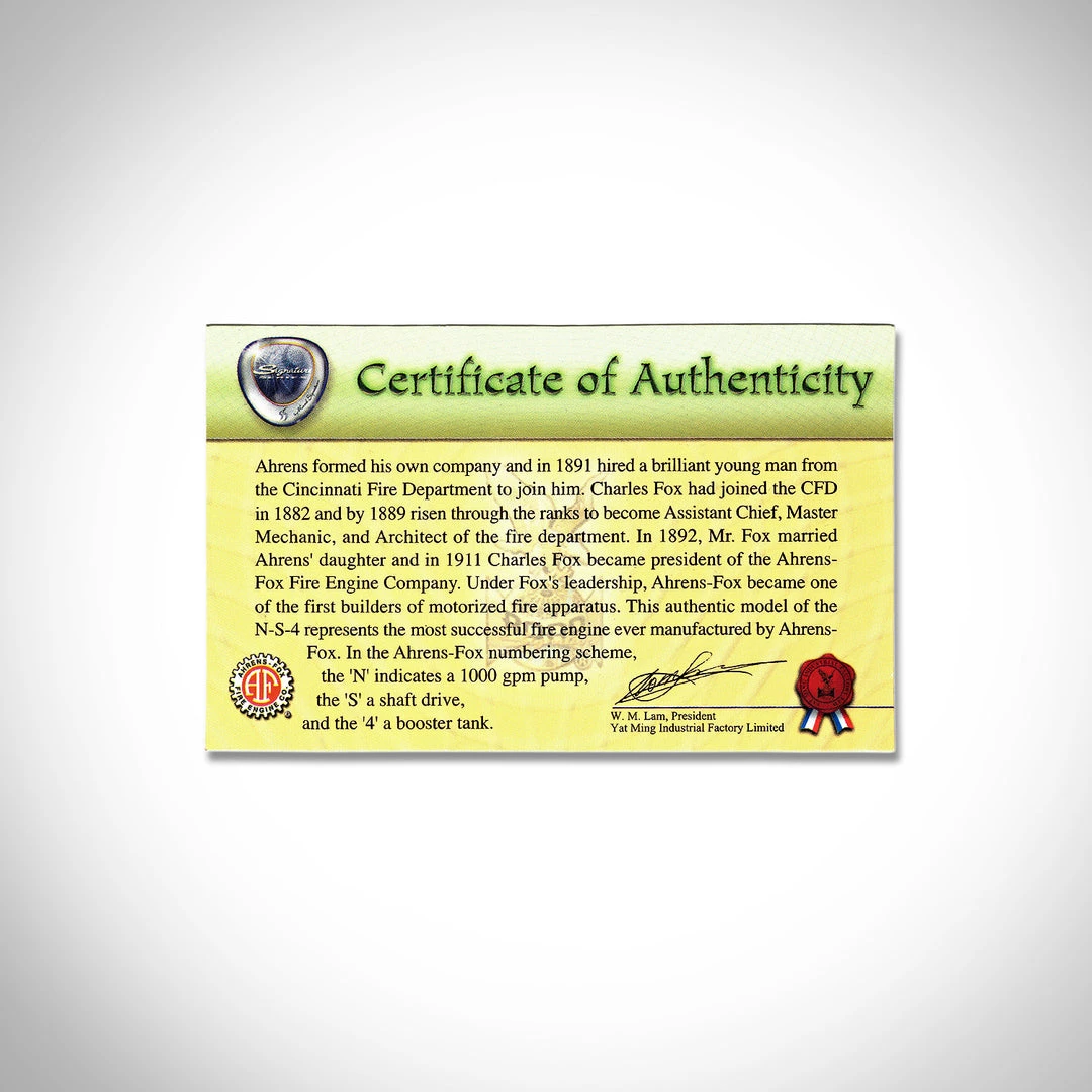 Toy Wonders Ready To Ship! 48 Hour Shipping! Ahrens Fox Ns4 Fire Truck 1925 Die Cast Car With Custom Museum Display 12 Toy Wonders Ready To Ship! 48 Hour Shipping! Ahrens Fox Ns4 Fire Truck 1925 Die Cast Car With Custom Museum Display