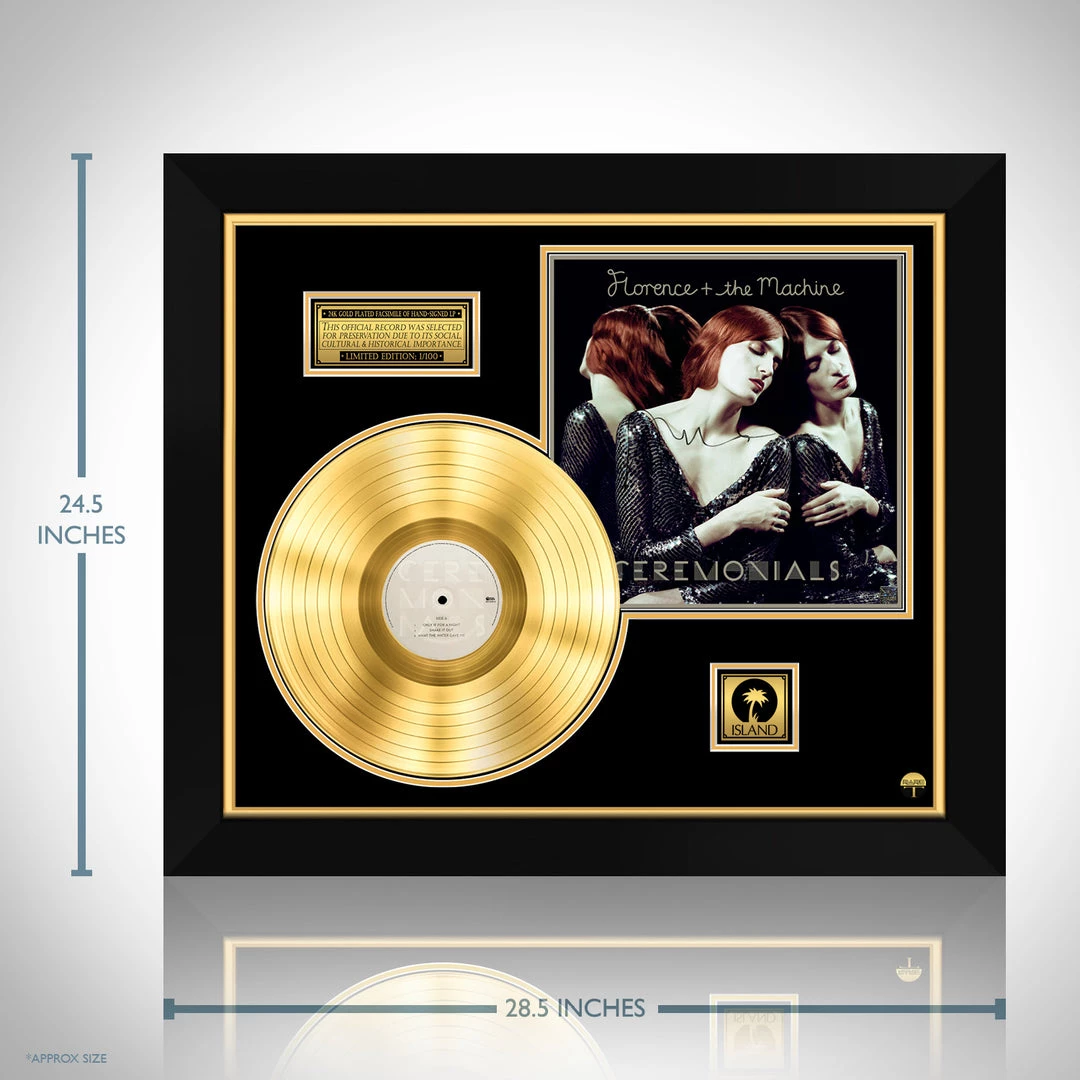 RARE-T Limited Edition Frames Florence + The Machine - Ceremonials Gold LP Limited Signature Edition Studio Licensed Custom Frame 3 RARE-T Limited Edition Frames Florence + The Machine - Ceremonials Gold LP Limited Signature Edition Studio Licensed Custom Frame