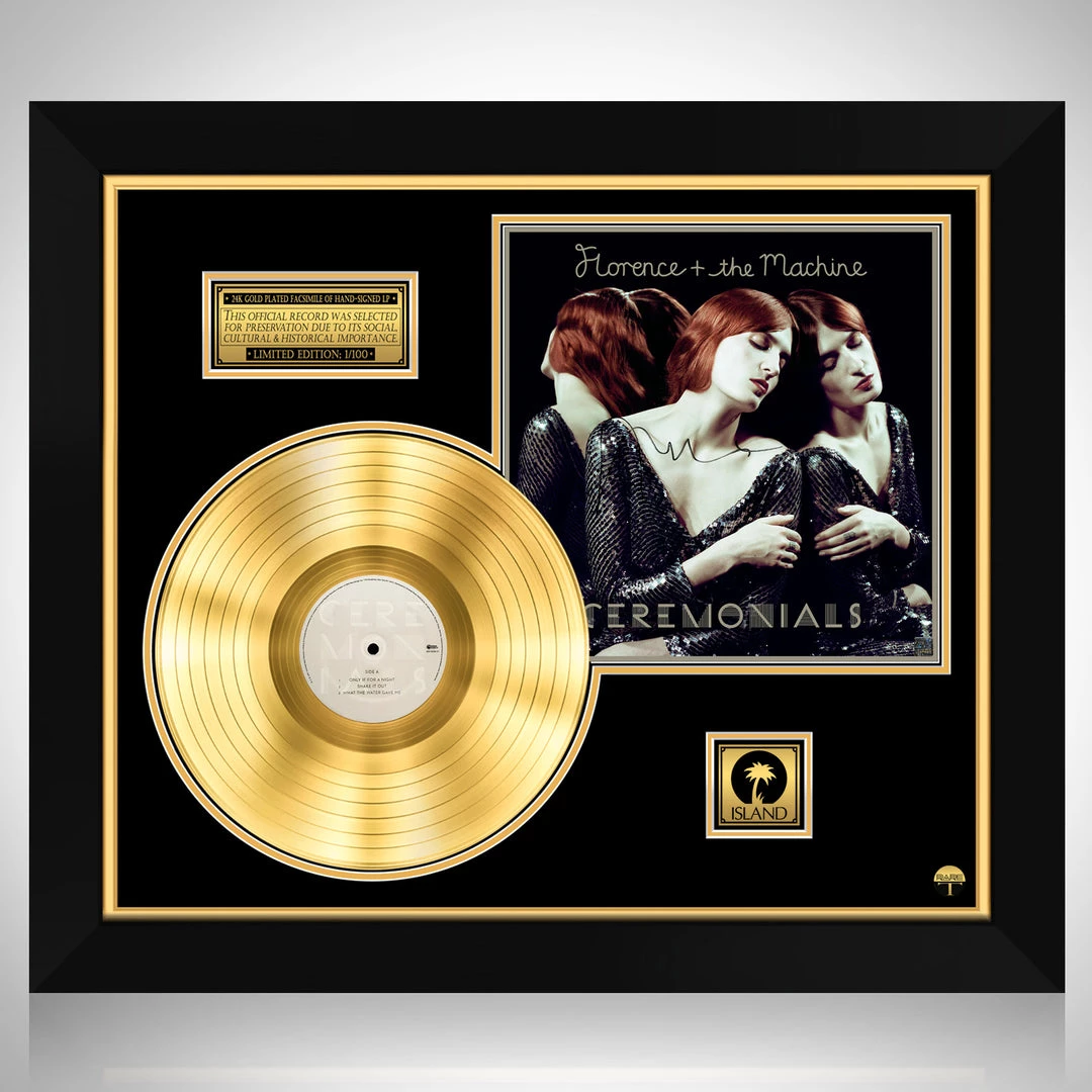 RARE-T Limited Edition Frames Florence + The Machine - Ceremonials Gold LP Limited Signature Edition Studio Licensed Custom Frame 1 RARE-T Limited Edition Frames Florence + The Machine - Ceremonials Gold LP Limited Signature Edition Studio Licensed Custom Frame