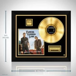 RARE-T Florida Georgia Line - Here's To The Good Times Gold LP Limited Signature Edition Studio Licensed Custom Frame