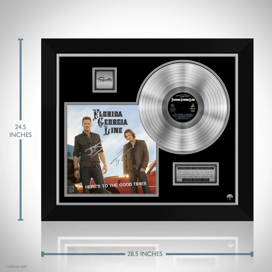 RARE-T Limited Edition Frames Florida Georgia Line - Here's To The Good Times Platinum LP Limited Signature Edition Studio Licensed Custom Frame 3 RARE-T Limited Edition Frames Florida Georgia Line - Here's To The Good Times Platinum LP Limited Signature Edition Studio Licensed Custom Frame