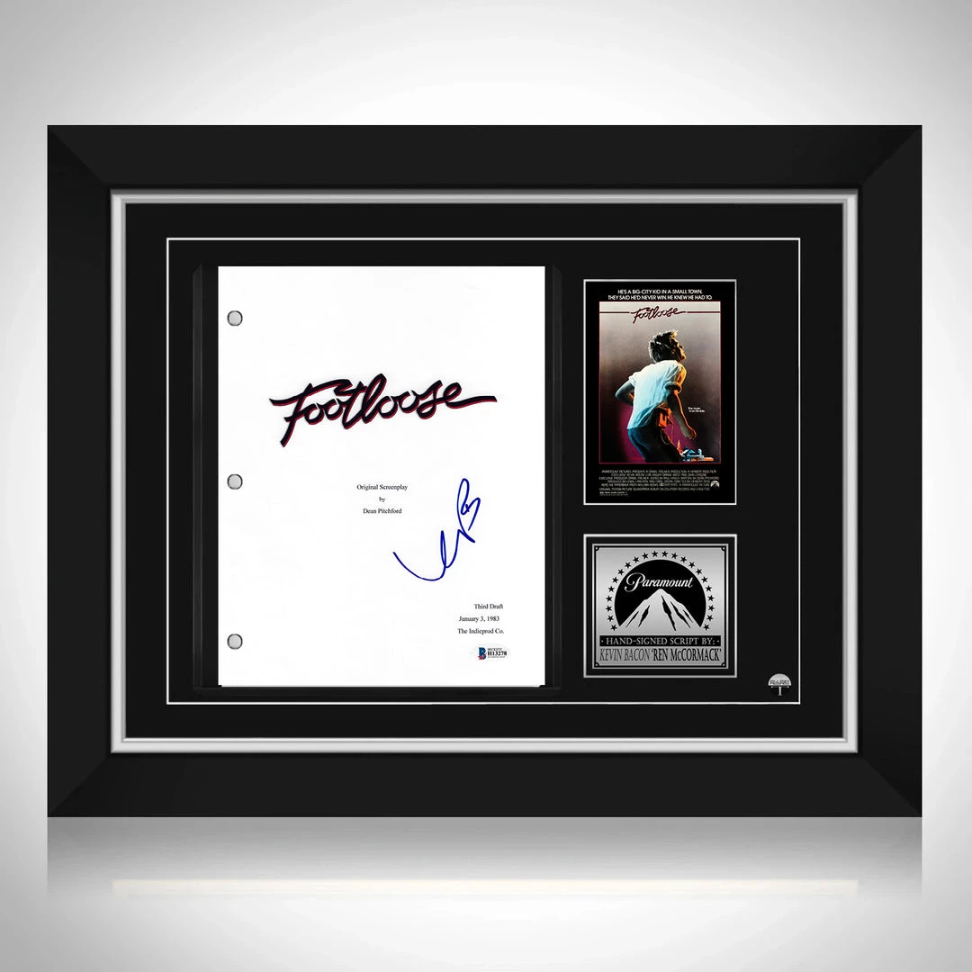 PPC Footloose - Beckett Certified Hand-Signed Script By Kevin Bacon Custom Frame NEW 12 PPC Footloose - Beckett Certified Hand-Signed Script By Kevin Bacon Custom Frame NEW