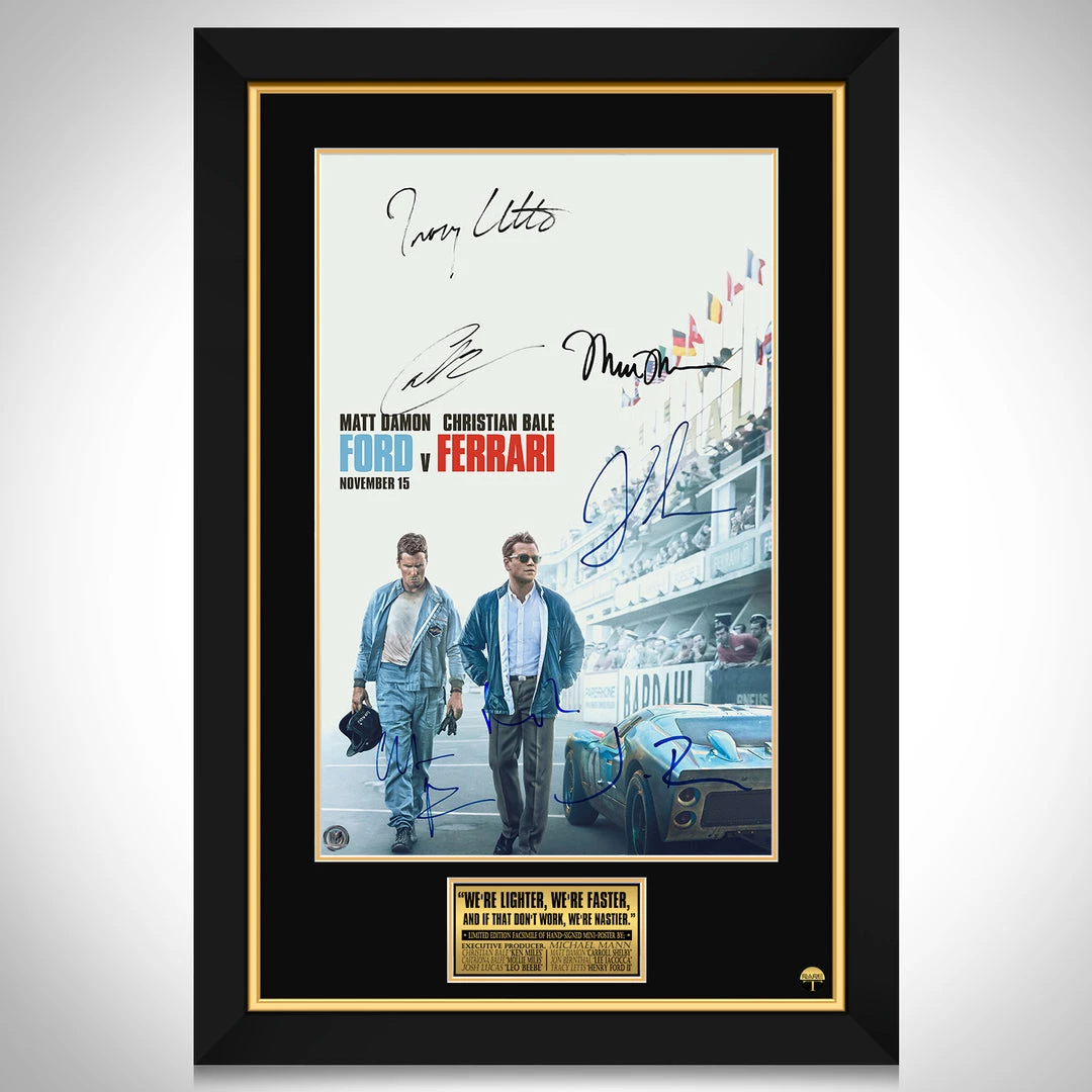 RARE-T Ford V Ferrari Mini Poster Limited Signature Edition Studio Licensed Custom Frame NEW 1 RARE-T Ford V Ferrari Mini Poster Limited Signature Edition Studio Licensed Custom Frame NEW