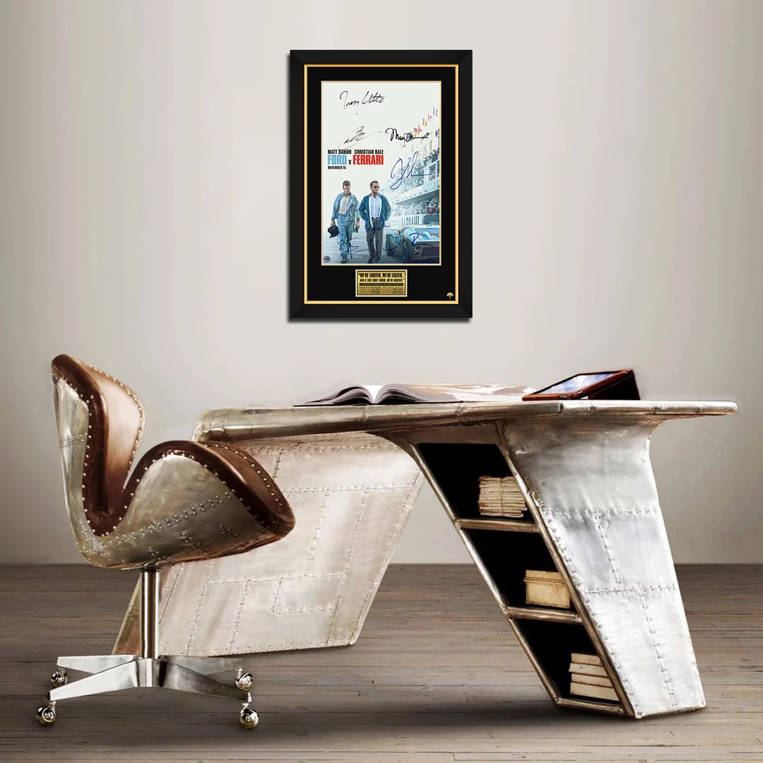 RARE-T Ford V Ferrari Mini Poster Limited Signature Edition Studio Licensed Custom Frame NEW 2 RARE-T Ford V Ferrari Mini Poster Limited Signature Edition Studio Licensed Custom Frame NEW