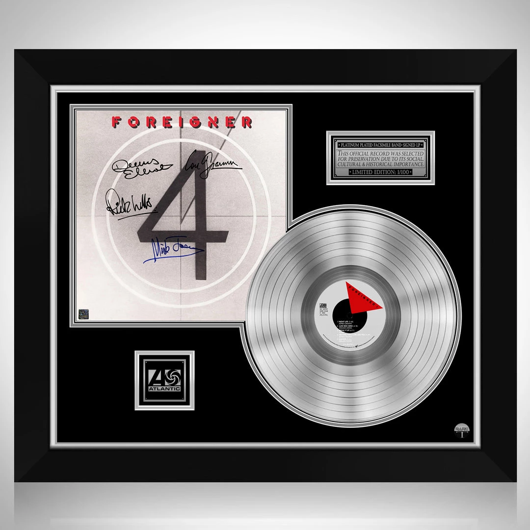 RARE-T Foreigner - 4 Platinum LP Limited Signature Edition Studio Licensed Custom Frame Limited Edition Frames 1 RARE-T Foreigner - 4 Platinum LP Limited Signature Edition Studio Licensed Custom Frame Limited Edition Frames