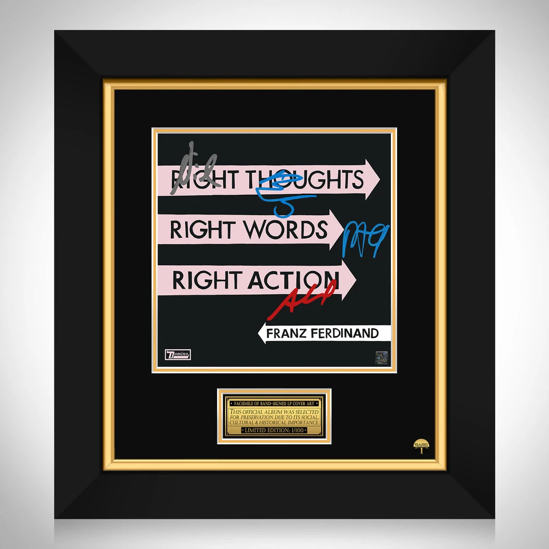RARE-T Limited Edition Frames Franz Ferdinand - Right Thoughts, Right Words, Right Action LP Cover Limited Signature Edition Studio Licensed Custom Frame 1 RARE-T Limited Edition Frames Franz Ferdinand - Right Thoughts, Right Words, Right Action LP Cover Limited Signature Edition Studio Licensed Custom Frame