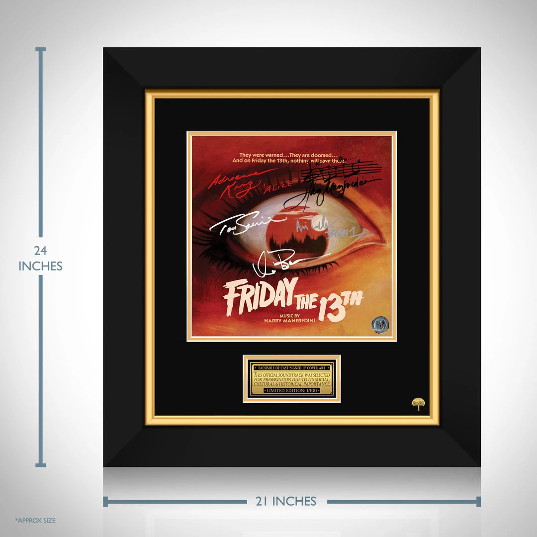 RARE-T Friday The 13th 1980 - Original Motion Picture Soundtrack LP Cover Limited Signature Edition Studio Licensed Custom Frame NEW 3 RARE-T Friday The 13th 1980 - Original Motion Picture Soundtrack LP Cover Limited Signature Edition Studio Licensed Custom Frame NEW