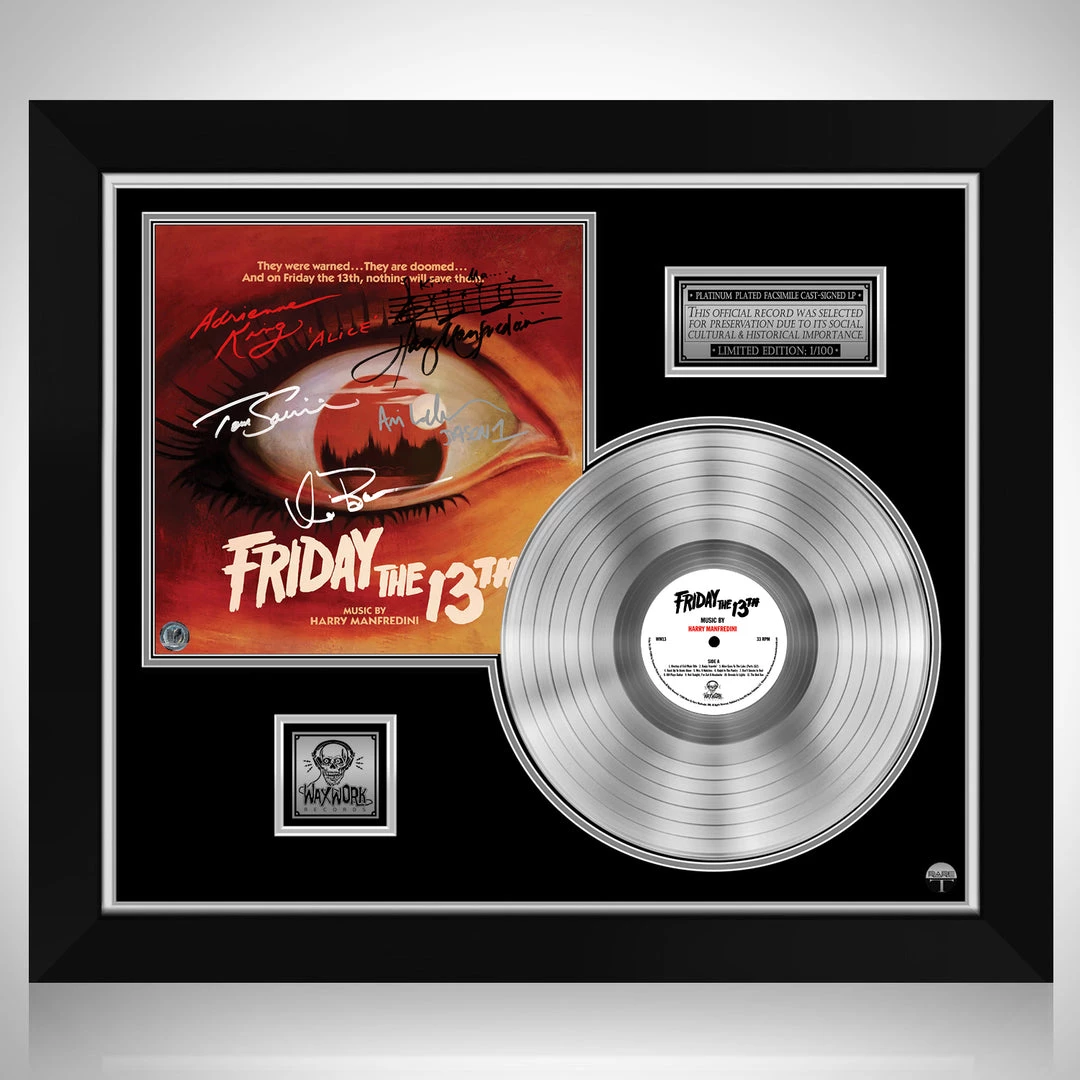 RARE-T Friday The 13th 1980 - Original Motion Picture Soundtrack Platinum LP Limited Signature Edition Studio Licensed Custom Frame NEW 1 RARE-T Friday The 13th 1980 - Original Motion Picture Soundtrack Platinum LP Limited Signature Edition Studio Licensed Custom Frame NEW