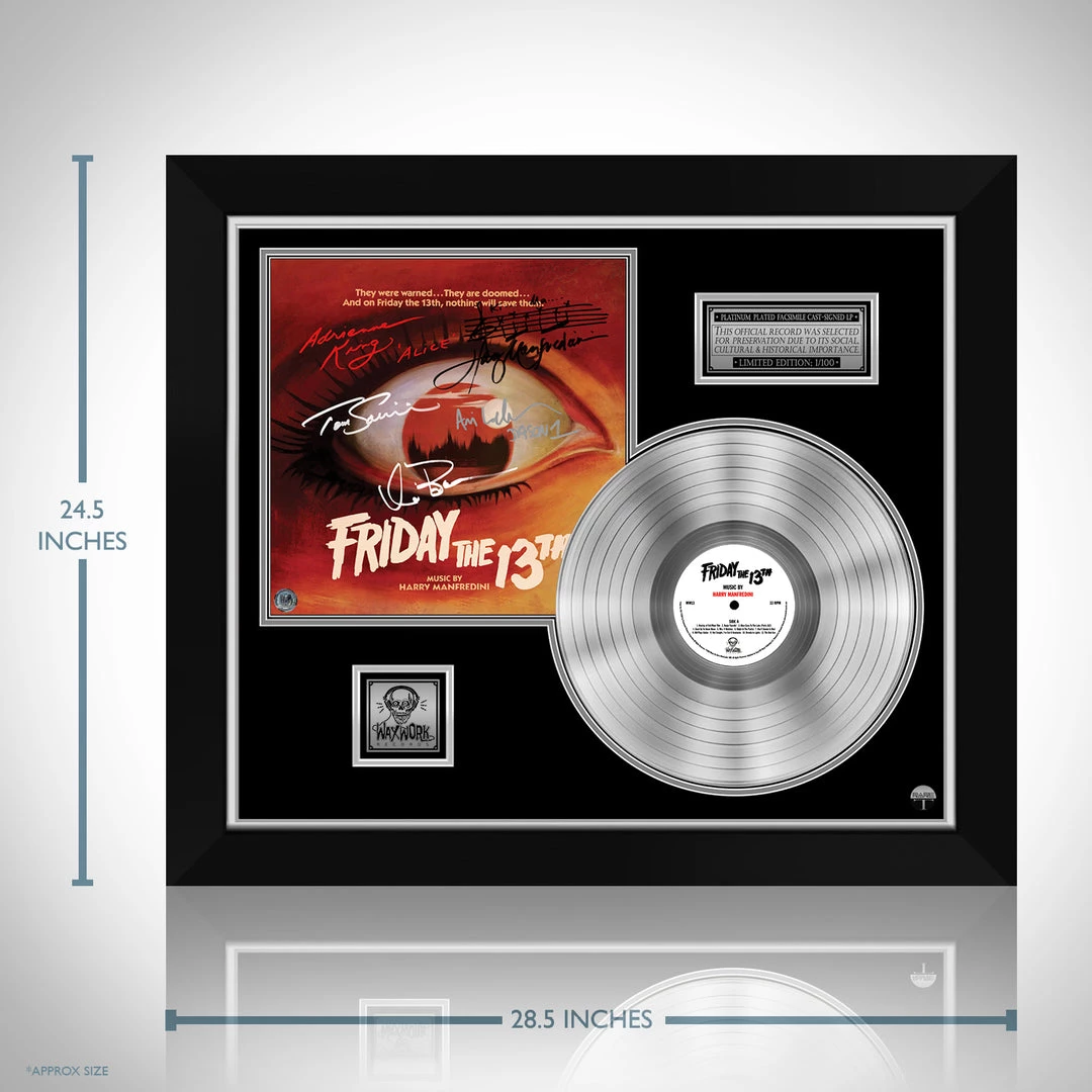 RARE-T Friday The 13th 1980 - Original Motion Picture Soundtrack Platinum LP Limited Signature Edition Studio Licensed Custom Frame NEW 3 RARE-T Friday The 13th 1980 - Original Motion Picture Soundtrack Platinum LP Limited Signature Edition Studio Licensed Custom Frame NEW