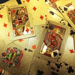 RARE-T 24K Gold Plated Playing Cards - Skull Hat Pattern Playing Cards With Elegant Display Box Ready To Ship! 48 Hour Shipping! 16 RARE-T 24K Gold Plated Playing Cards - Skull Hat Pattern Playing Cards With Elegant Display Box Ready To Ship! 48 Hour Shipping!