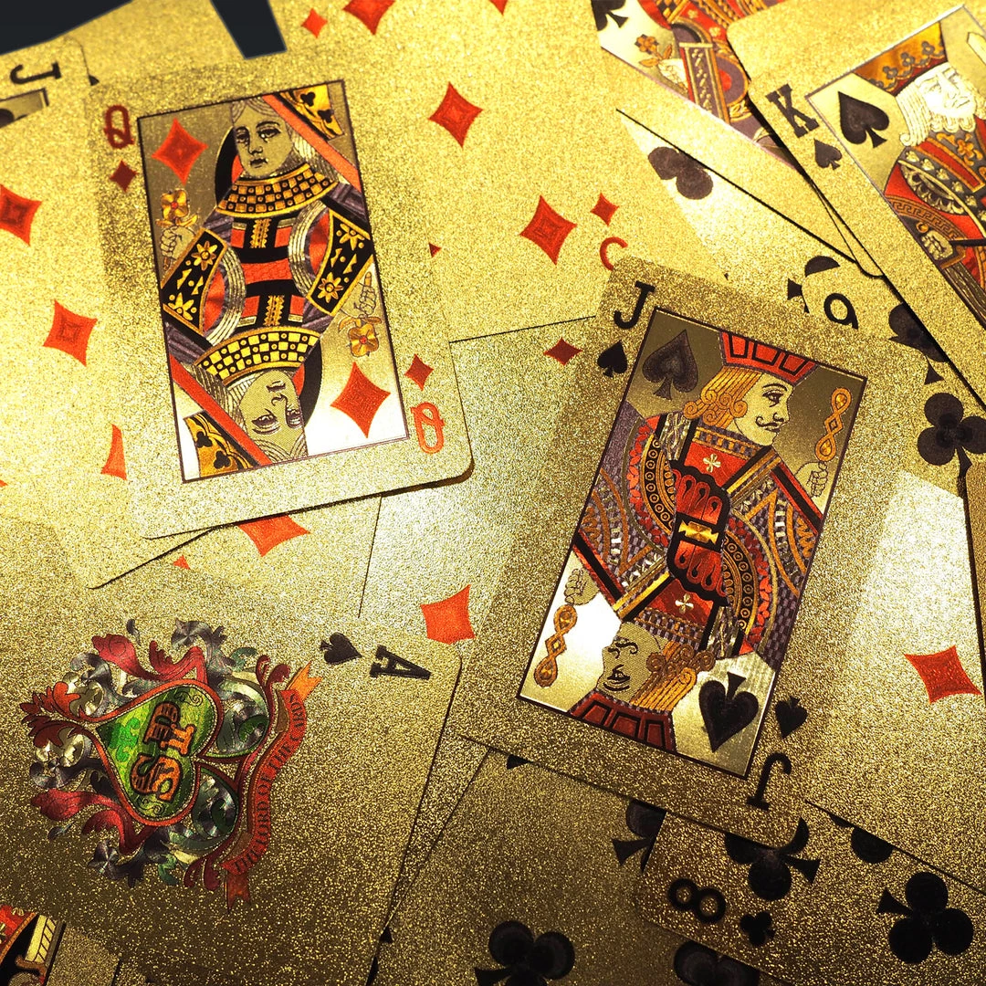 RARE-T 24K Gold Plated Playing Cards - Skull Hat Pattern Playing Cards With Elegant Display Box Ready To Ship! 48 Hour Shipping! 7 RARE-T 24K Gold Plated Playing Cards - Skull Hat Pattern Playing Cards With Elegant Display Box Ready To Ship! 48 Hour Shipping!