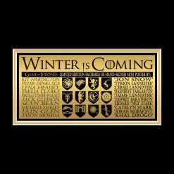 RARE-T Game Of Thrones The North Remembers Limited Signature Edition Studio Licensed Movie Mini Poster Custom Frame