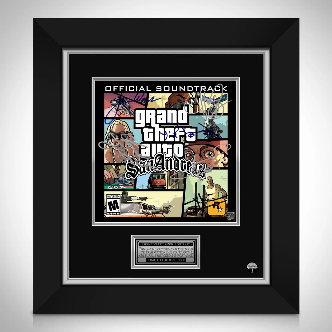 RARE-T Limited Edition Frames Grand Theft Auto San Andreas Soundtrack LP Cover Limited Signature Edition Studio Licensed Custom Frame 1 RARE-T Limited Edition Frames Grand Theft Auto San Andreas Soundtrack LP Cover Limited Signature Edition Studio Licensed Custom Frame