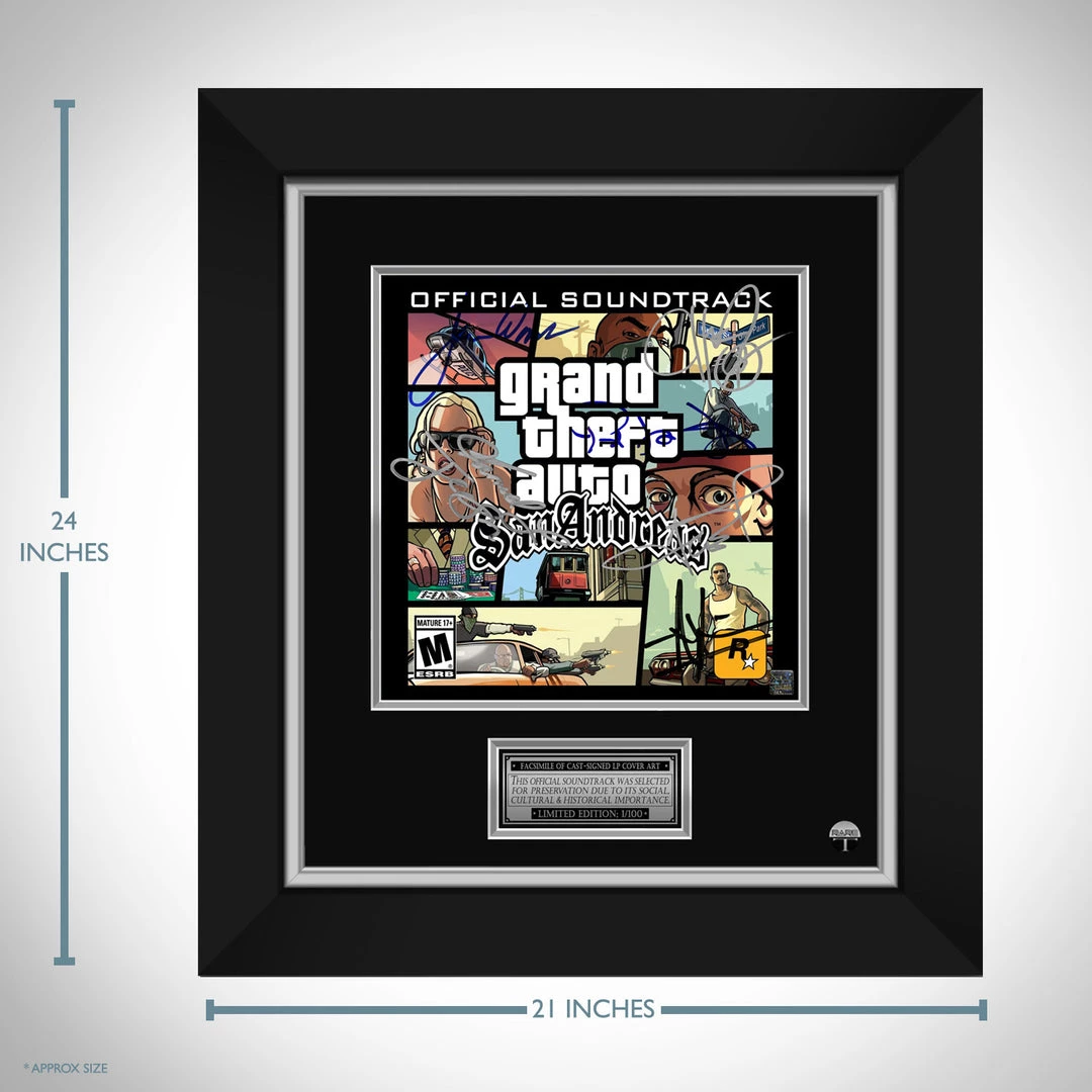 RARE-T Limited Edition Frames Grand Theft Auto San Andreas Soundtrack LP Cover Limited Signature Edition Studio Licensed Custom Frame 5 RARE-T Limited Edition Frames Grand Theft Auto San Andreas Soundtrack LP Cover Limited Signature Edition Studio Licensed Custom Frame