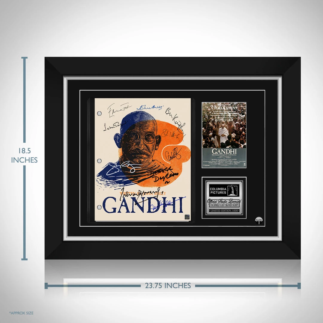 RARE-T Limited Edition Frames Gandhi 1982 Script Limited Signature Edition Studio Licensed Custom Frame 2 RARE-T Limited Edition Frames Gandhi 1982 Script Limited Signature Edition Studio Licensed Custom Frame