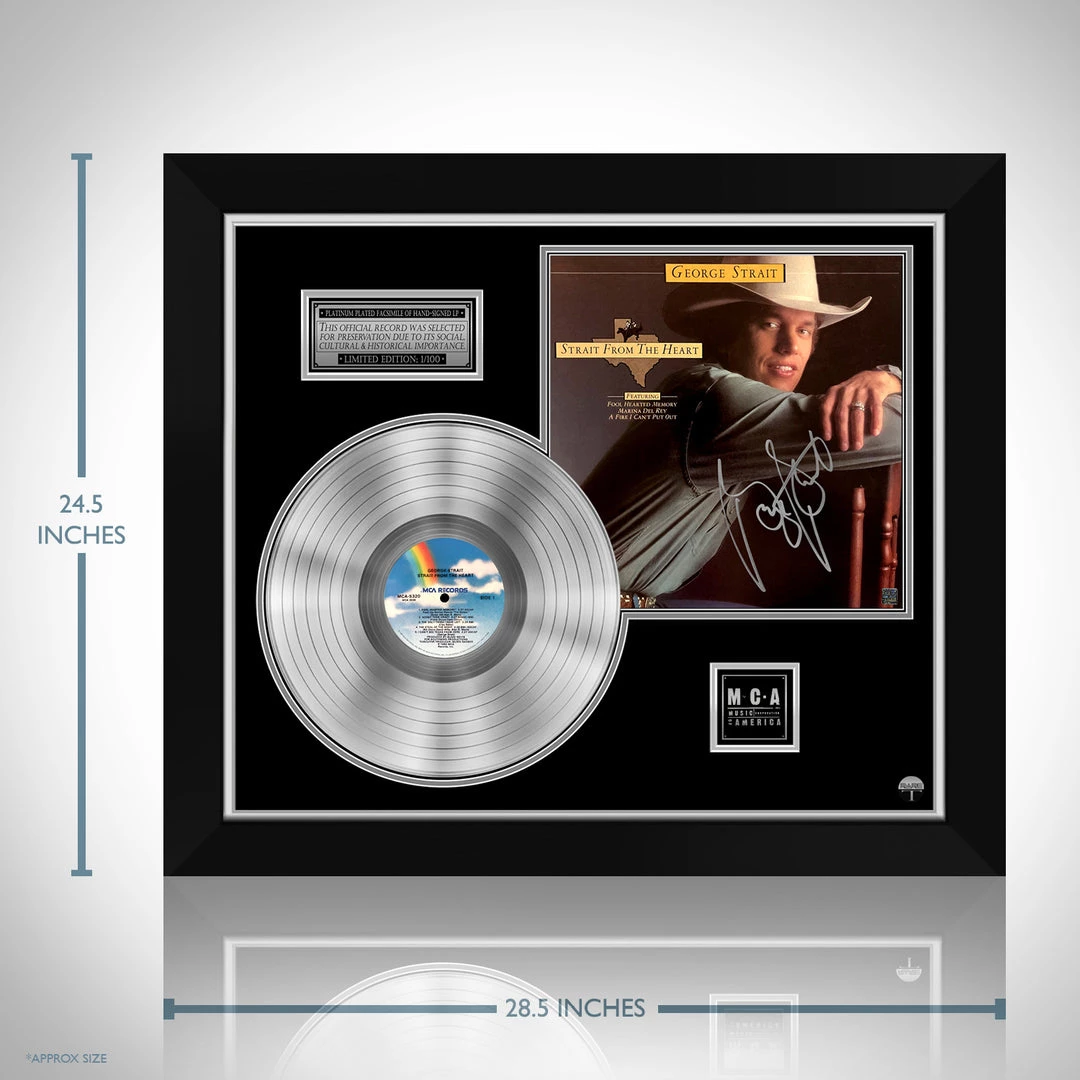 RARE-T George Strait - Strait From The Heart Platinum LP Limited Signature Edition Studio Licensed Custom Frame 2 RARE-T George Strait - Strait From The Heart Platinum LP Limited Signature Edition Studio Licensed Custom Frame