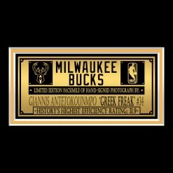 RARE-T Sports Memorabilia Milwaukee Bucks - Giannis Antetokounmpo Photo Limited Signature Edition Licensed Custom Frame