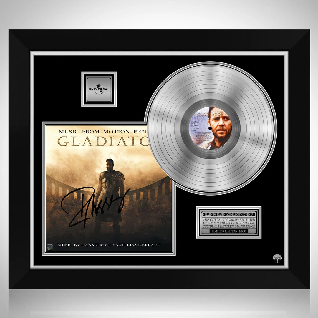 RARE-T Gladiator Movie Soundtrack Platinum LP Limited Signature Edition Studio Licensed Custom Frame Limited Edition Frames 1 RARE-T Gladiator Movie Soundtrack Platinum LP Limited Signature Edition Studio Licensed Custom Frame Limited Edition Frames