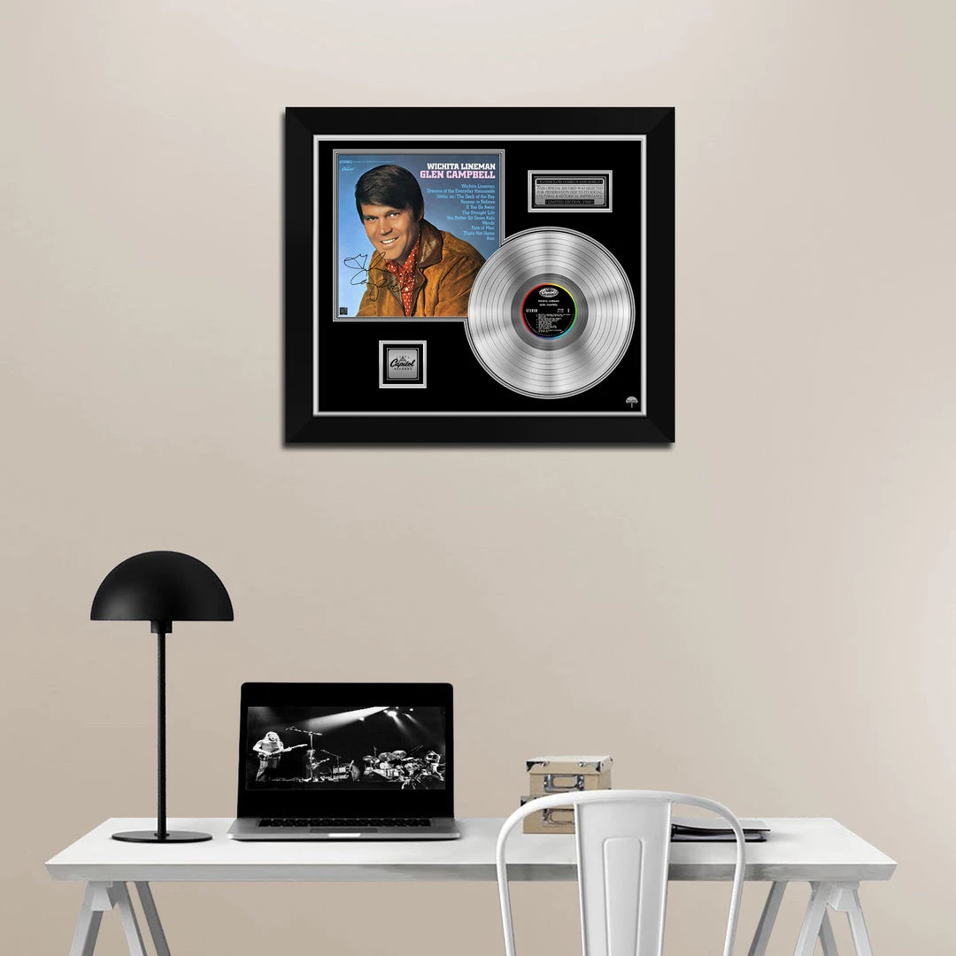 RARE-T Limited Edition Frames Glen Campbell Wichita Lineman Platinum LP Limited Signature Edition Studio Licensed Custom Frame 5 RARE-T Limited Edition Frames Glen Campbell Wichita Lineman Platinum LP Limited Signature Edition Studio Licensed Custom Frame
