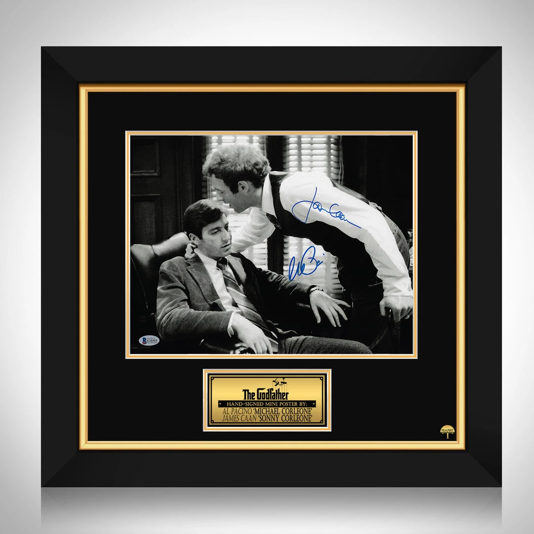 PPC The Godfather Beckett Witnessed Certified Hand-Signed Mini Poster By Al Pacino & James Caan Custom Frame Signed Memorabilia 1 PPC The Godfather Beckett Witnessed Certified Hand-Signed Mini Poster By Al Pacino & James Caan Custom Frame Signed Memorabilia