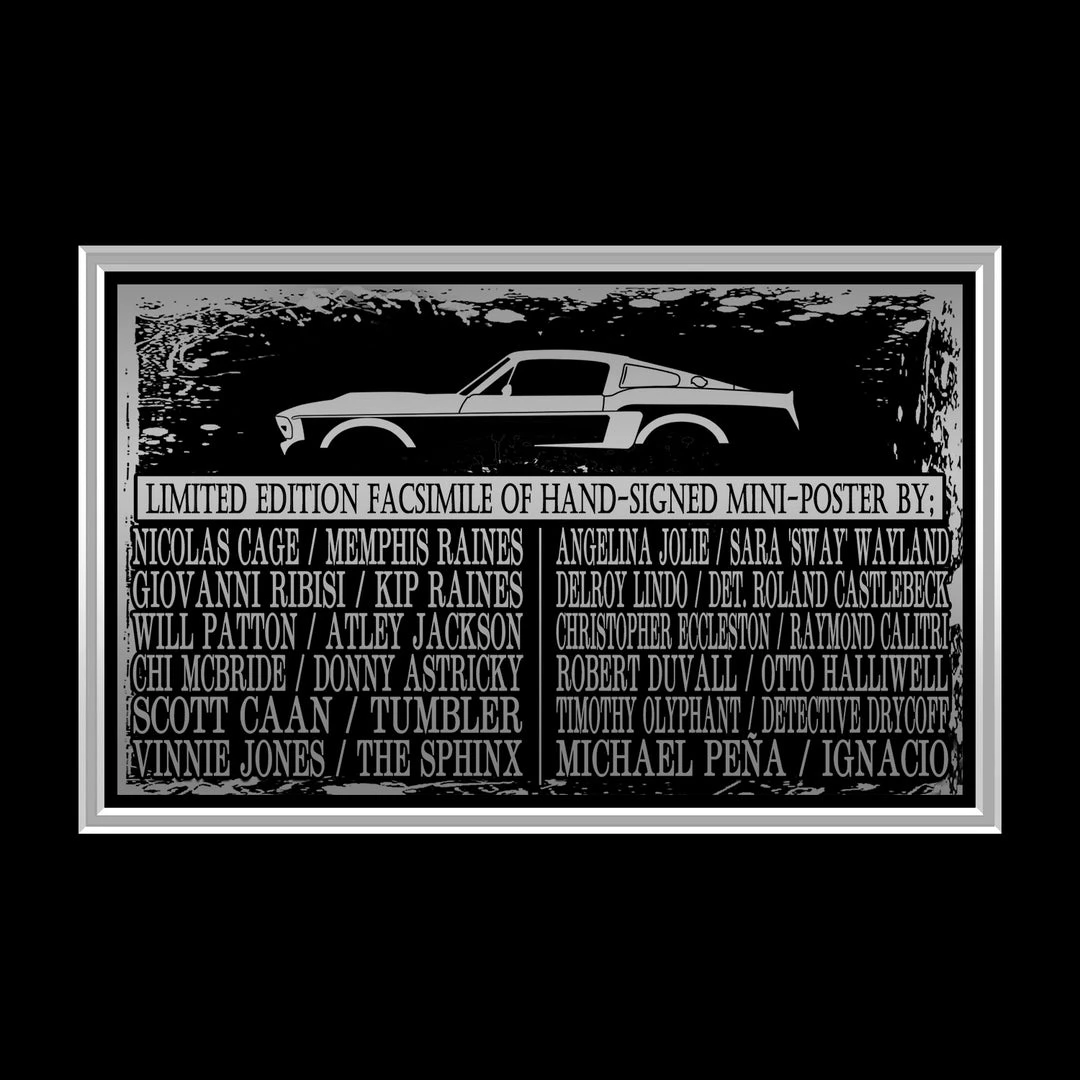 RARE-T Gone In 60 Seconds Mini Poster Limited Signature Edition Studio Licensed Custom Frame Limited Edition Frames 6 RARE-T Gone In 60 Seconds Mini Poster Limited Signature Edition Studio Licensed Custom Frame Limited Edition Frames