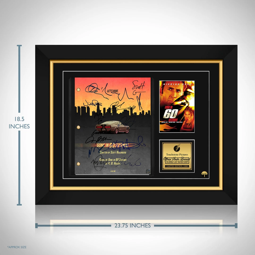 RARE-T Limited Edition Frames Gone In 60 Seconds Script Limited Signature Edition Studio Licensed Custom Frame 8 RARE-T Limited Edition Frames Gone In 60 Seconds Script Limited Signature Edition Studio Licensed Custom Frame