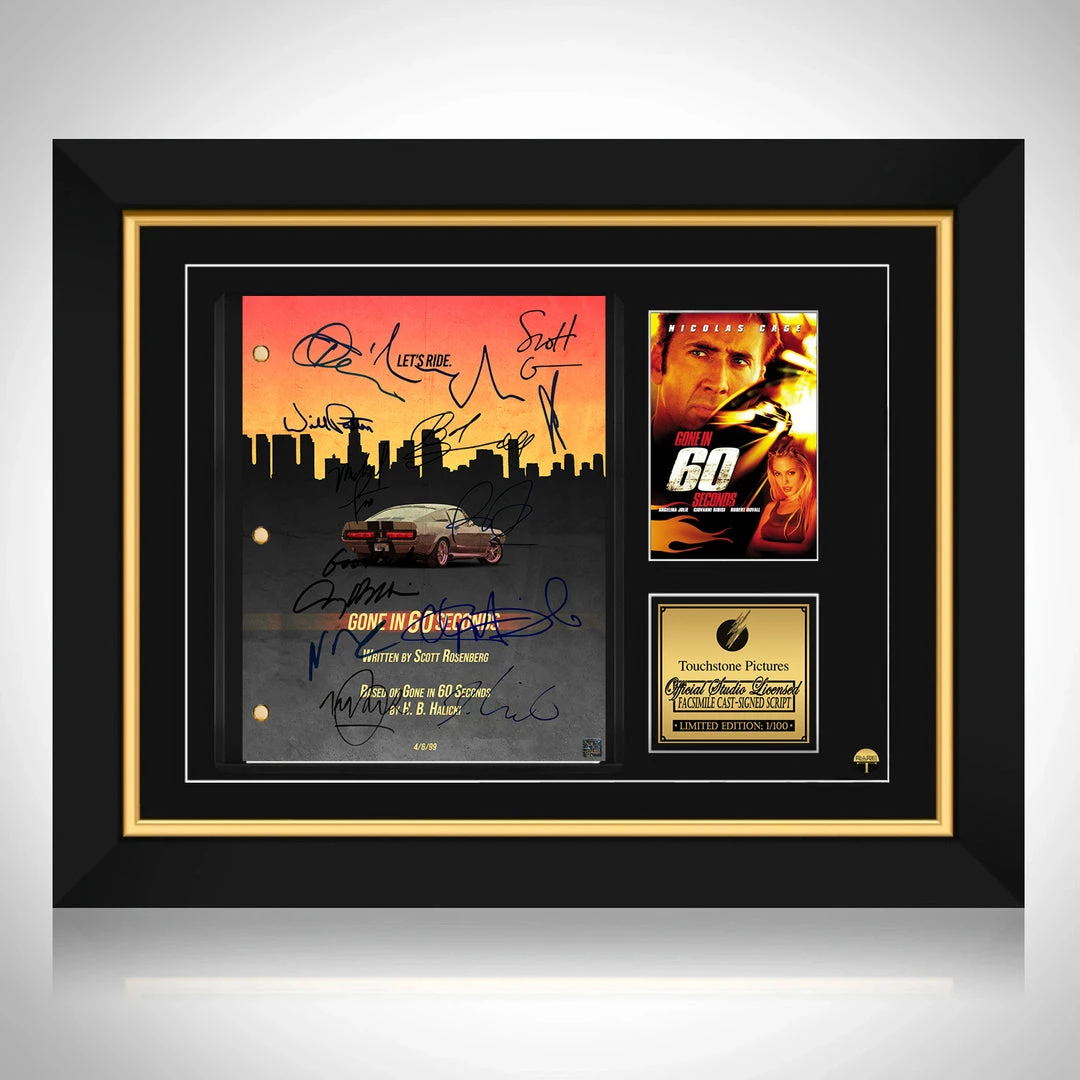 RARE-T Limited Edition Frames Gone In 60 Seconds Script Limited Signature Edition Studio Licensed Custom Frame 1 RARE-T Limited Edition Frames Gone In 60 Seconds Script Limited Signature Edition Studio Licensed Custom Frame