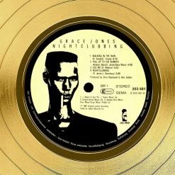 RARE-T Limited Edition Frames Grace Jones - Nightclubbing Gold LP Limited Signature Edition Studio Licensed Custom Frame