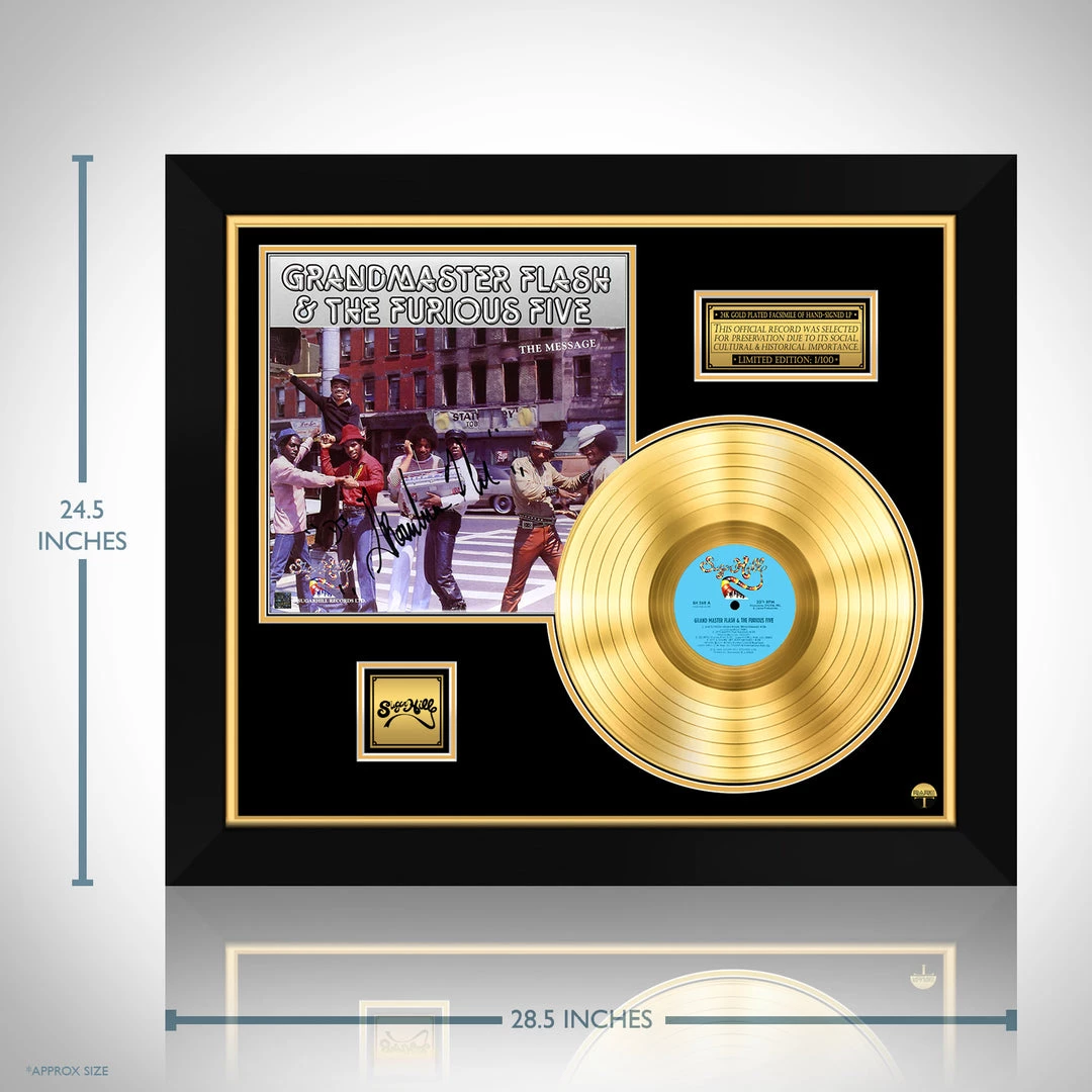 RARE-T Grandmaster Flash & The Furious Five The Message Gold LP Limited Signature Edition Studio Licensed Custom Frame Limited Edition Frames 6 RARE-T Grandmaster Flash & The Furious Five The Message Gold LP Limited Signature Edition Studio Licensed Custom Frame Limited Edition Frames
