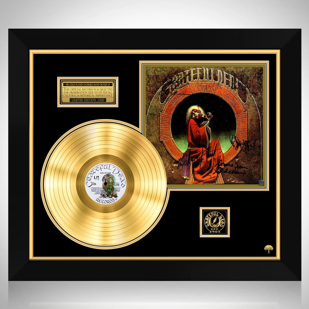 RARE-T Grateful Dead - Blues For Allah Gold LP Limited Signature Edition Studio Licensed Custom Frame 1 RARE-T Grateful Dead - Blues For Allah Gold LP Limited Signature Edition Studio Licensed Custom Frame
