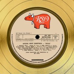 RARE-T Grease - Original Soundtrack Gold LP Limited Signature Edition Studio Licensed Custom Frame