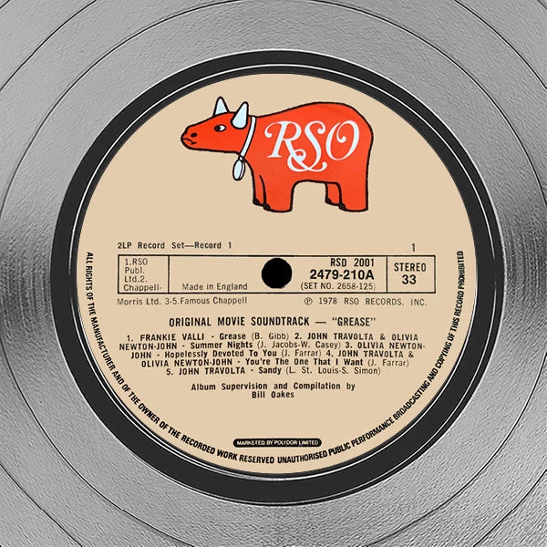 RARE-T Limited Edition Frames Grease - Original Soundtrack Platinum LP Limited Signature Edition Studio Licensed Custom Frame 7 RARE-T Limited Edition Frames Grease - Original Soundtrack Platinum LP Limited Signature Edition Studio Licensed Custom Frame
