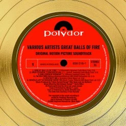 RARE-T Limited Edition Frames Great Balls Of Fire - Soundtrack Gold LP Limited Signature Edition Studio Licensed Custom Frame
