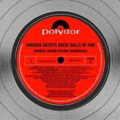 RARE-T Limited Edition Frames Great Balls Of Fire - Soundtrack Platinum LP Limited Signature Edition Studio Licensed Custom Frame