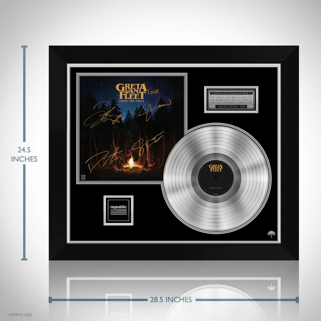 RARE-T Greta Van Fleet - From The Fires Platinum LP Limited Signature Edition Studio Licensed Custom Frame 3 RARE-T Greta Van Fleet - From The Fires Platinum LP Limited Signature Edition Studio Licensed Custom Frame