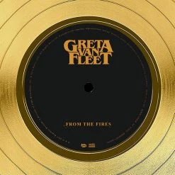 RARE-T Greta Van Fleet - From The Fires Gold LP Limited Signature Edition Studio Licensed Custom Frame Limited Edition Frames