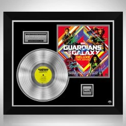 RARE-T Guardians Of The Galaxy Movie Soundtrack Platinum LP Limited Signature Edition Licensed Custom Frame