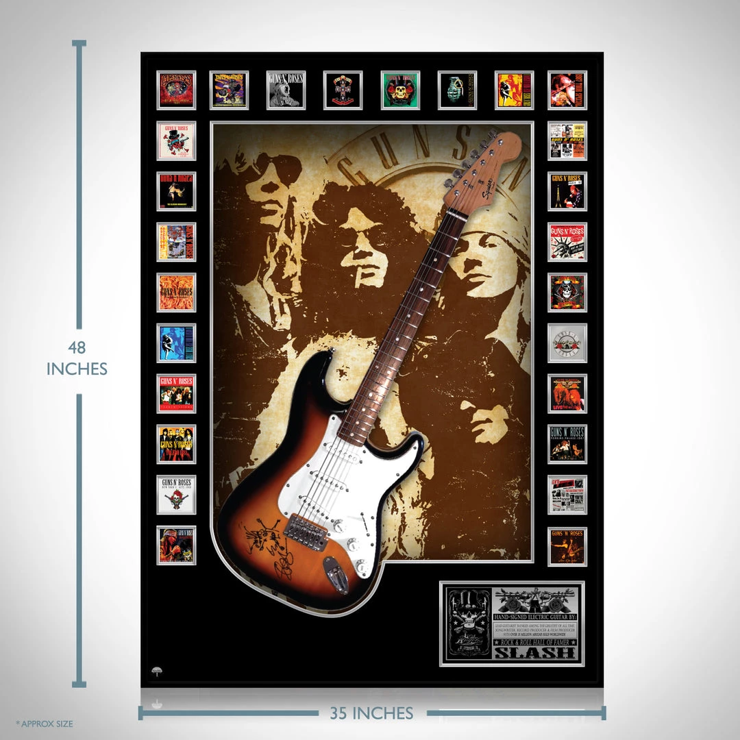 PPC Guns N 'Roses- Beckett Certified Hand-Signed Sunburst Fender Squier Guitar By Slash Custom Frame 11 PPC Guns N 'Roses- Beckett Certified Hand-Signed Sunburst Fender Squier Guitar By Slash Custom Frame