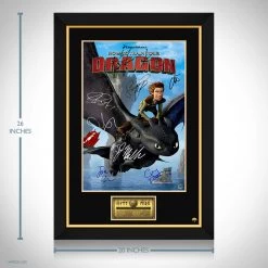 RARE-T How To Drain Your Dragon Mini Poster Limited Signature Edition Studio Licensed Custom Frame